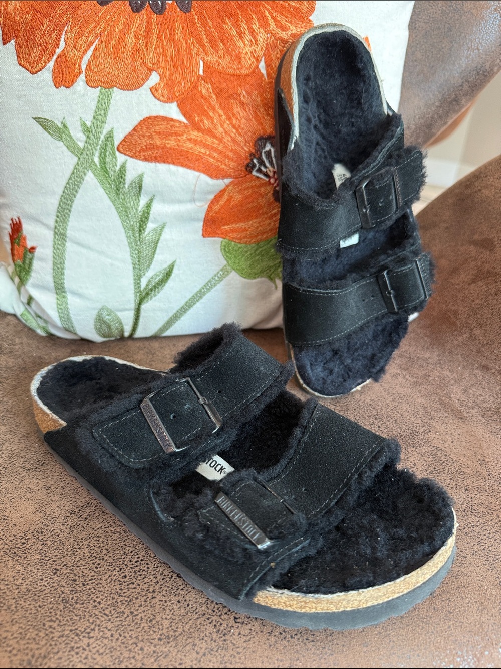BIRKENSTOCK SHEARLING ARIZONA BLACK SUEDE LEATHER WOMEN’s 40/9 VGUC